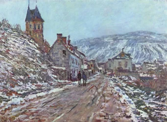Straße nach Vétheuil im Winter